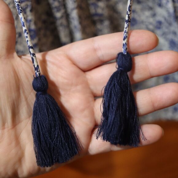 Lucky Brand Blue Floral Boho Peasant Top NWT Large Elegant Flowing Spring Style - Picture 6 of 14